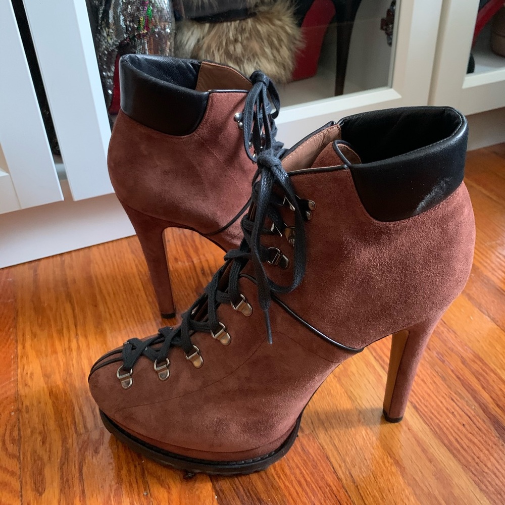 Alaia Brown Suede Hiking Boot 40.5